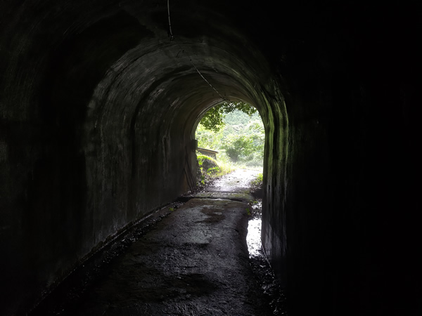 十津川村の二村小学校跡、手作りの廃トンネル
