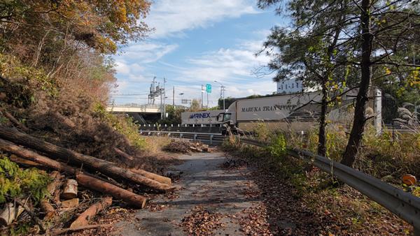 名阪国道の旧針インターチェンジ跡