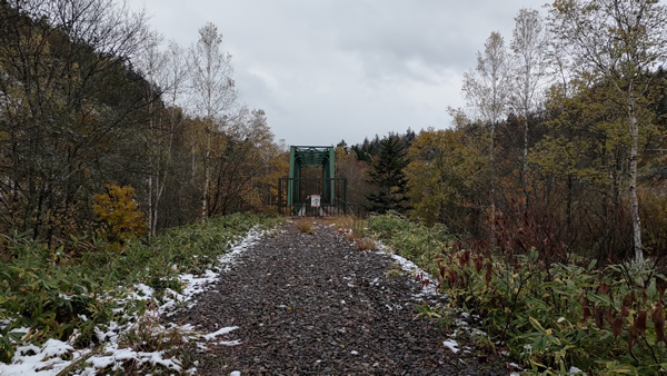 北海道の廃線、深名線跡の第三雨竜川橋梁